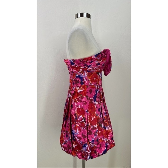 BCBGMaxAria Floral Bubble Strapless Mini Dress - Picture 2 of 11
